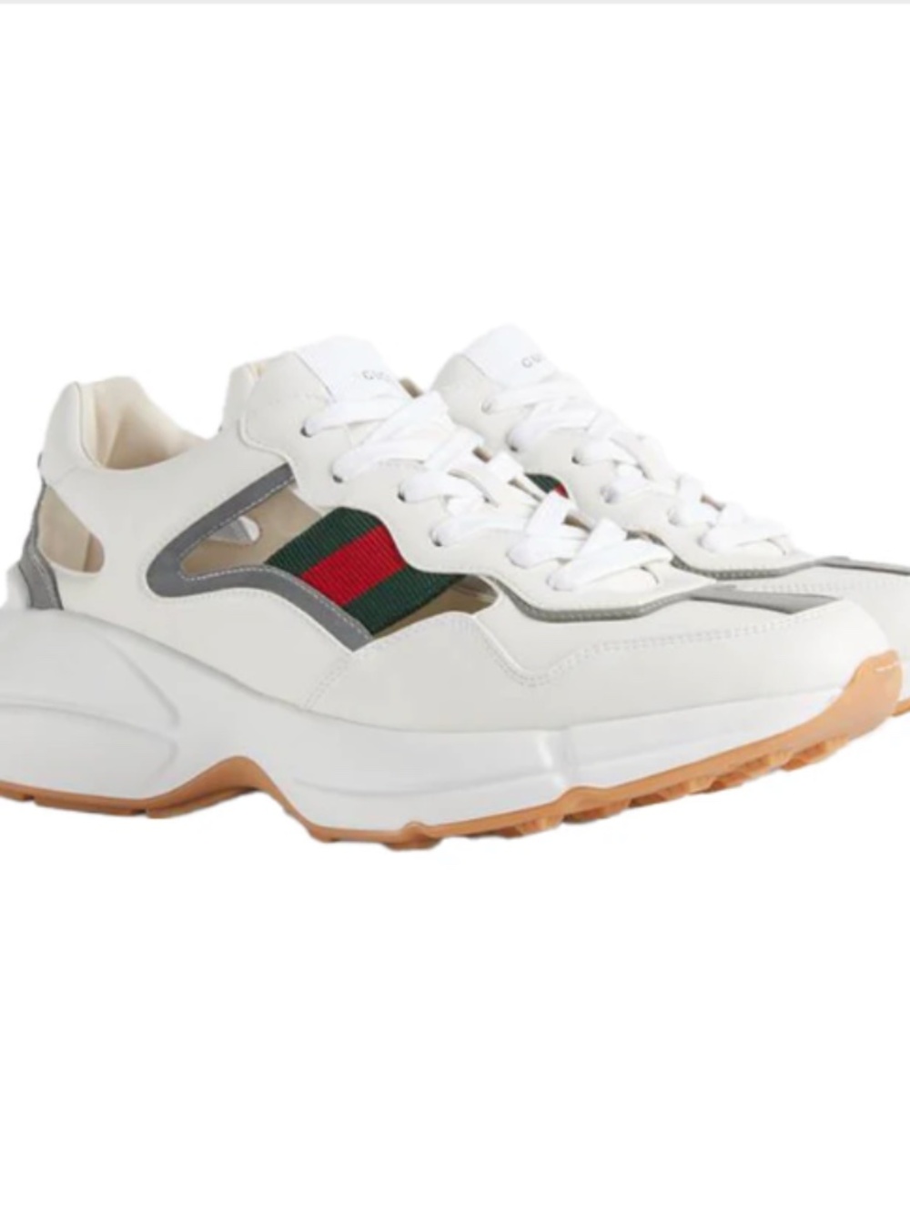 Gucci Rhyton Sneakers Cut Out Leather  - Men's size 7